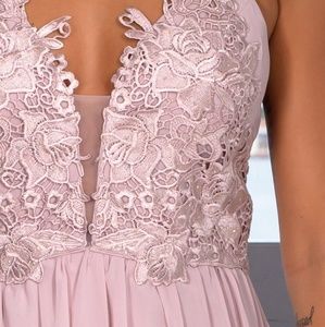 Mauve Maxi Dress with Criss Cross Back